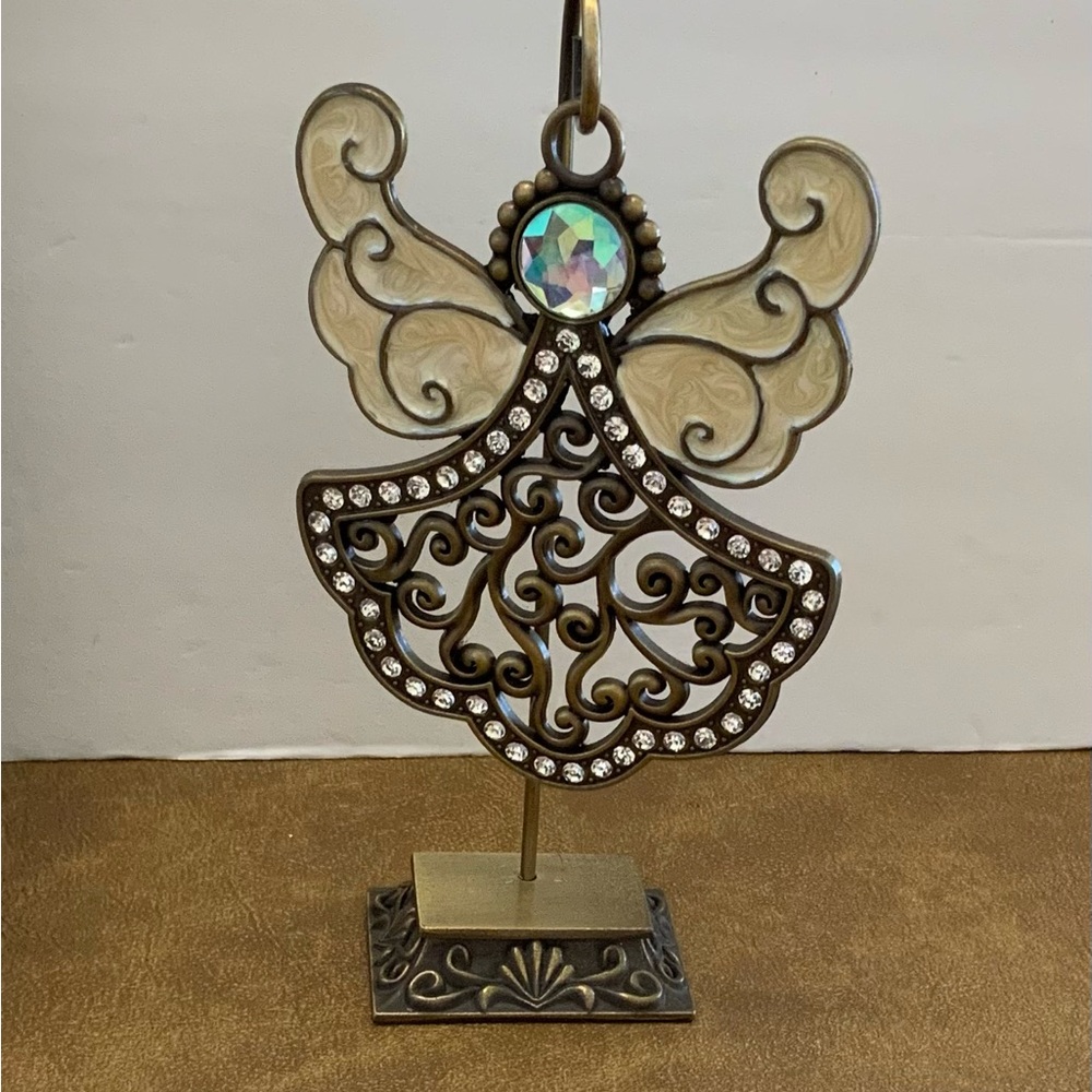 Ornate Angel Ornament with Gemstone Accent